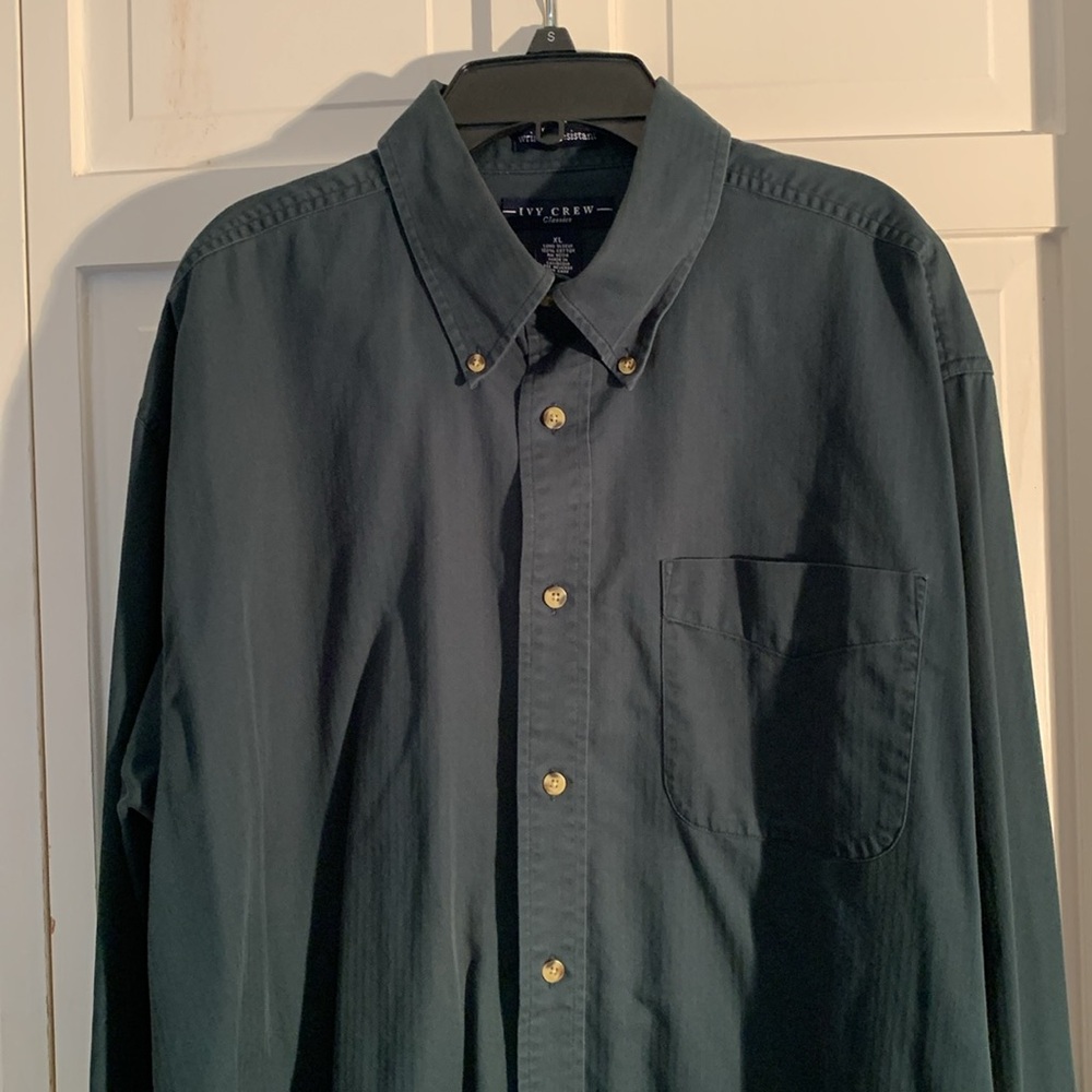 Ivy Crew XL Dark Green Button-Up Dress Shirt EUC
